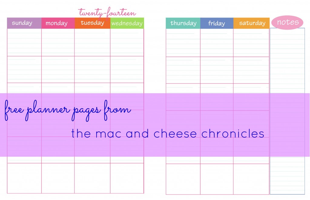 Free 2014 Planner Pages 